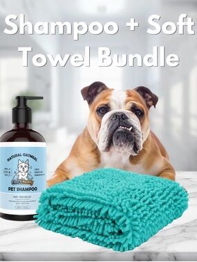 Turquoise Pet Shampoo & Towel Bundle